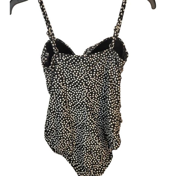 Catalina One Piece Swimsuit Rich Black Artic White Polka Dot Women's Size Small - Picture 2 of 11